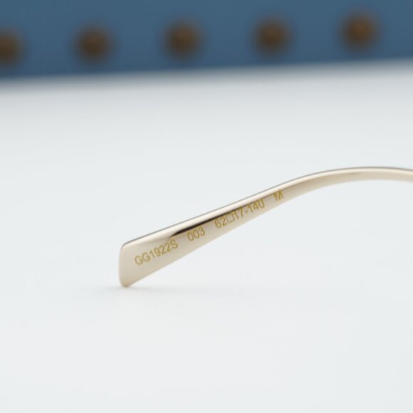 Gucci GG1922S 003 Oval Sunglasses - Endura Gold with White Pearl/Brown main image 7